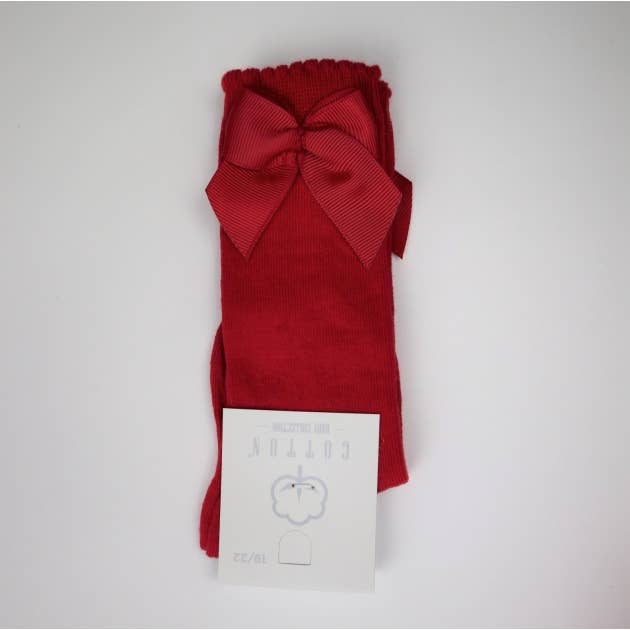 Cotton Socks - Wholesale Socks - Baby - MA101 HIGH SOCK CHILD WITH GROSGRAIN BOW 100% COTTON2