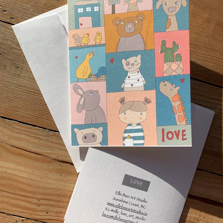 Biglietto di auguri «Love» per la vendita all'ingrosso da parte di Elle Bee Art Studio
