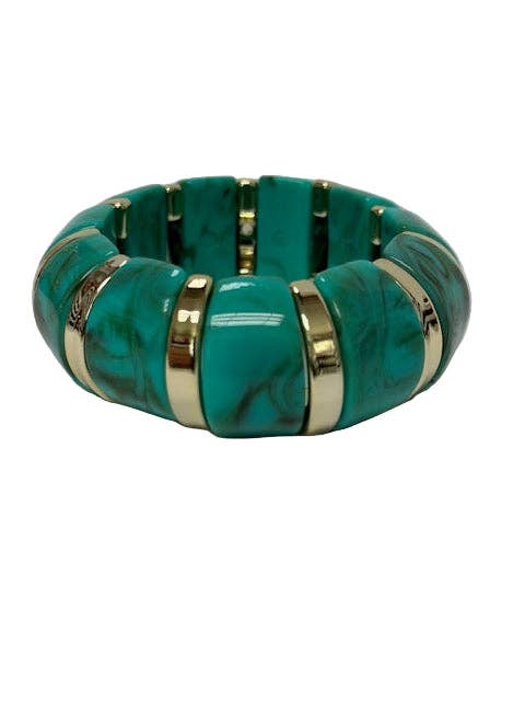 Simply Jewels - Wholesale Bangle Bracelet - Marble effect red stretch resin bangle bracelet   BR-21WA14985