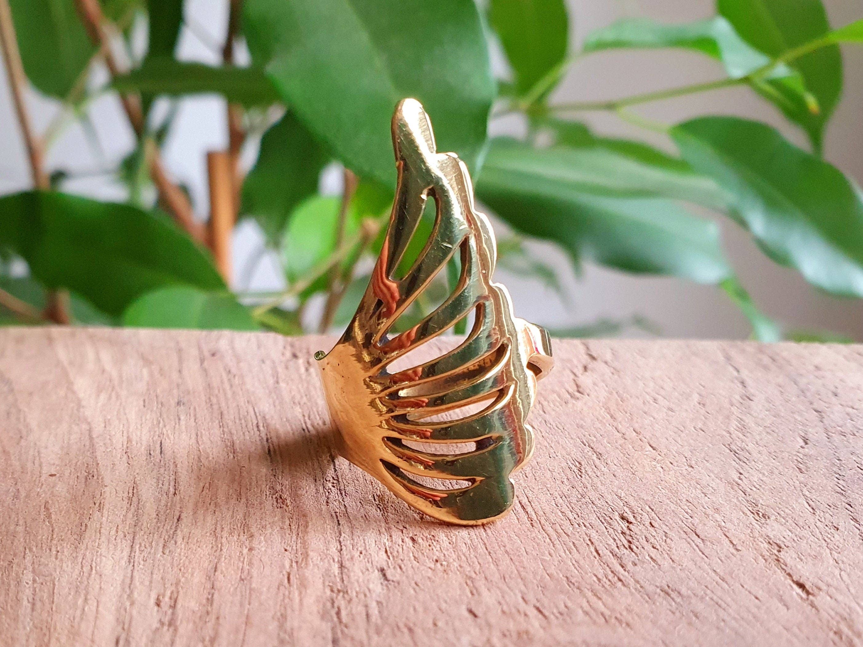 Kaali Boutique - Wholesale Band/Stacked Ring - Gold Angel Wings Ring / Brass / Ethnic, Geometric, rustic, yoga, hippie, gypsy, pretty, psy, boho, bohemian, festival2