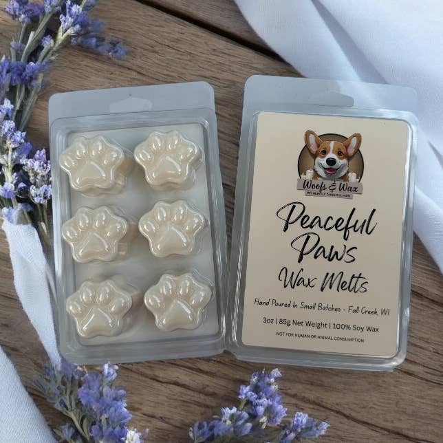 Woofs & Wax - Wholesale Wax Melt - Peaceful Paws Wax Melts - 3oz 100% Soy - Pet Safe0