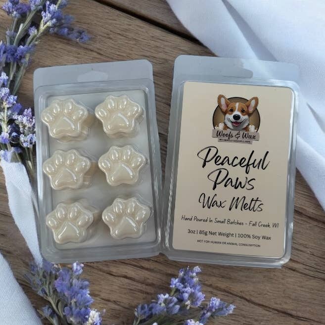 Woofs & Wax - Wholesale Wax Melt - Peaceful Paws Wax Melts - 3oz 100% Soy - Pet Safe0
