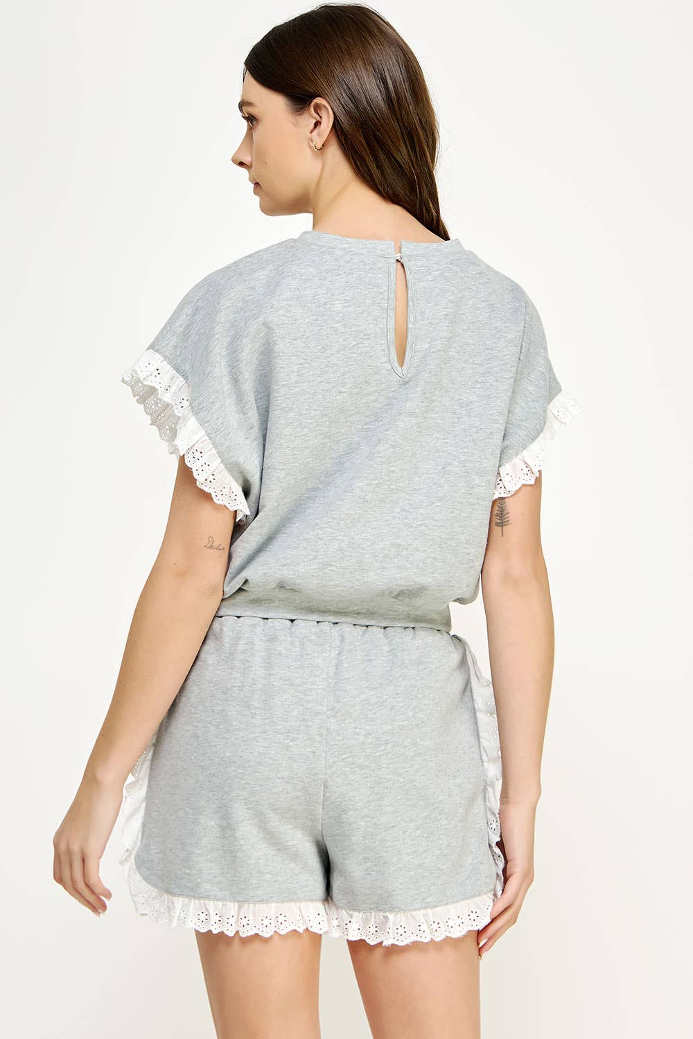 Strut & Bolt - Vente Haut en maille – femme - Haut en tricot à œillets et bordure en dentelle10