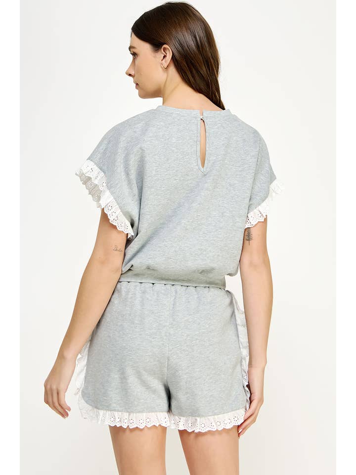 Strut & Bolt - Vente Haut en maille – femme - Haut en tricot à œillets et bordure en dentelle10