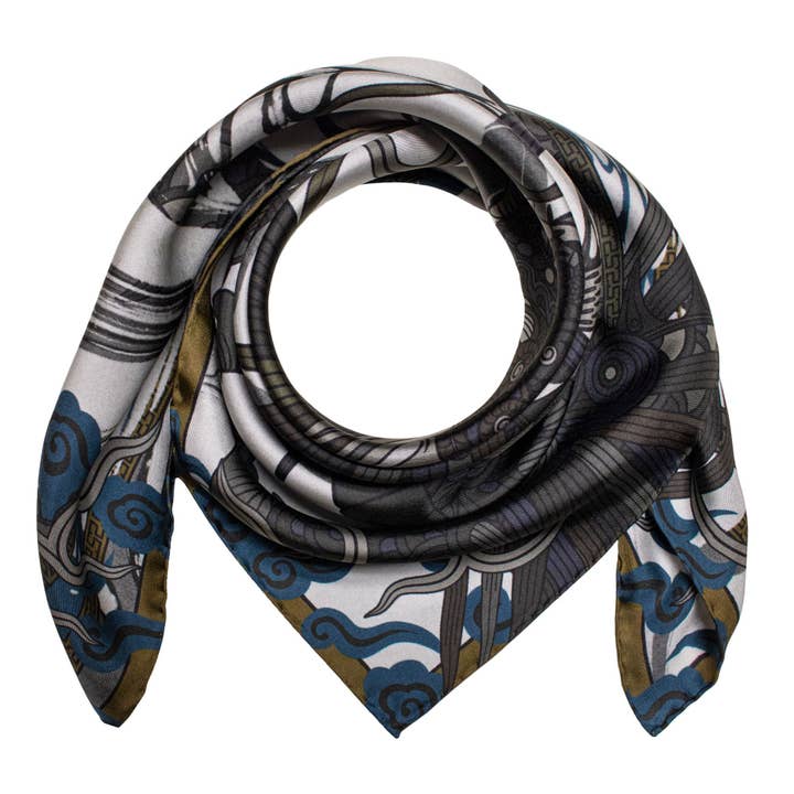 Furious Goose - Wholesale Scarf - Unisex - Dragon Scarf, Oriental Nix – Silk Scarves