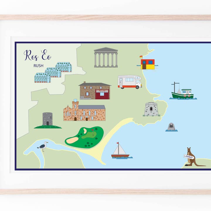 Landkarte von Rush (Landscape) für den Großhandel von Prints of Ireland