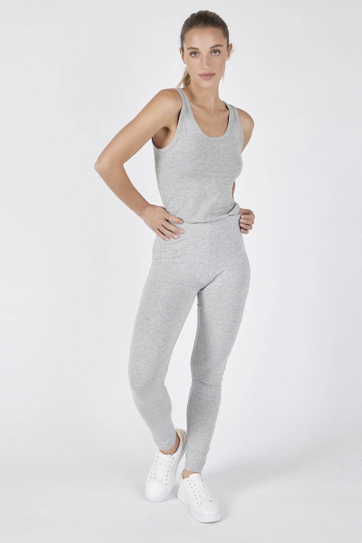 Ljusgrå Melange Certifierad ekologisk bomull leggings för wholesale på Faire0