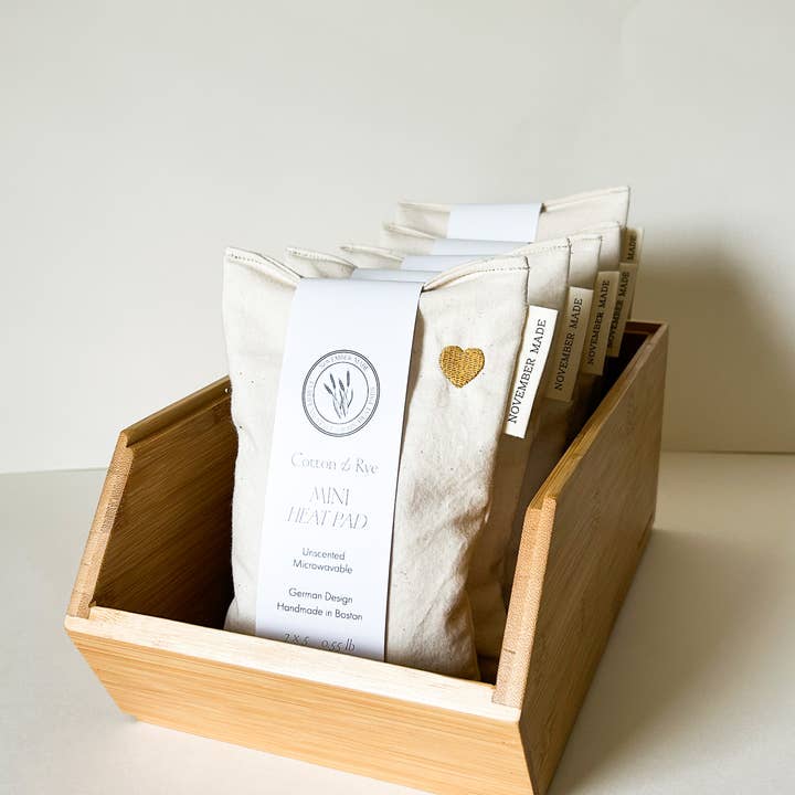 November Made - Wholesale Heating Pad - Neutral Mini Heart Heat Pad - Embroidered10