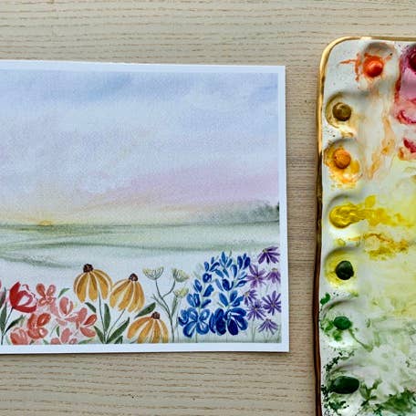 Regenbogen-Wildblumen-Landschaftsdruck für den Großhandel von Hello Neighbor Art