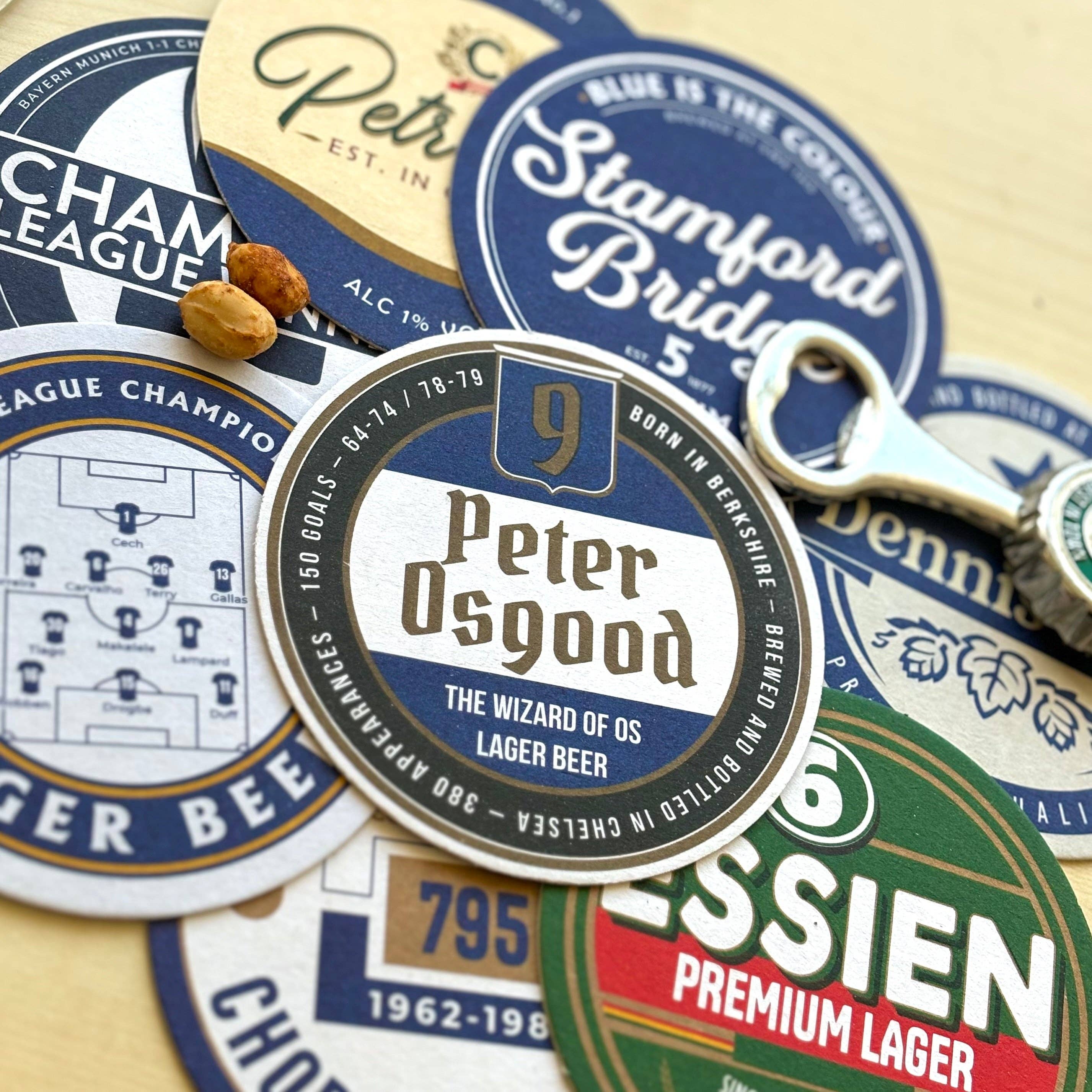 Half Time Club – wholesale Coasters – Chelsea Beer Mats (8-Pack)4