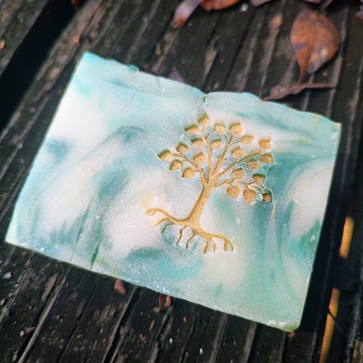 Tree of life goat milk soap with silk for wholesale by Lux Leonis
