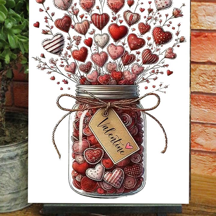 Valentine Hearts in Jar Metal Sign for wholesale by Bad Bunny Designs