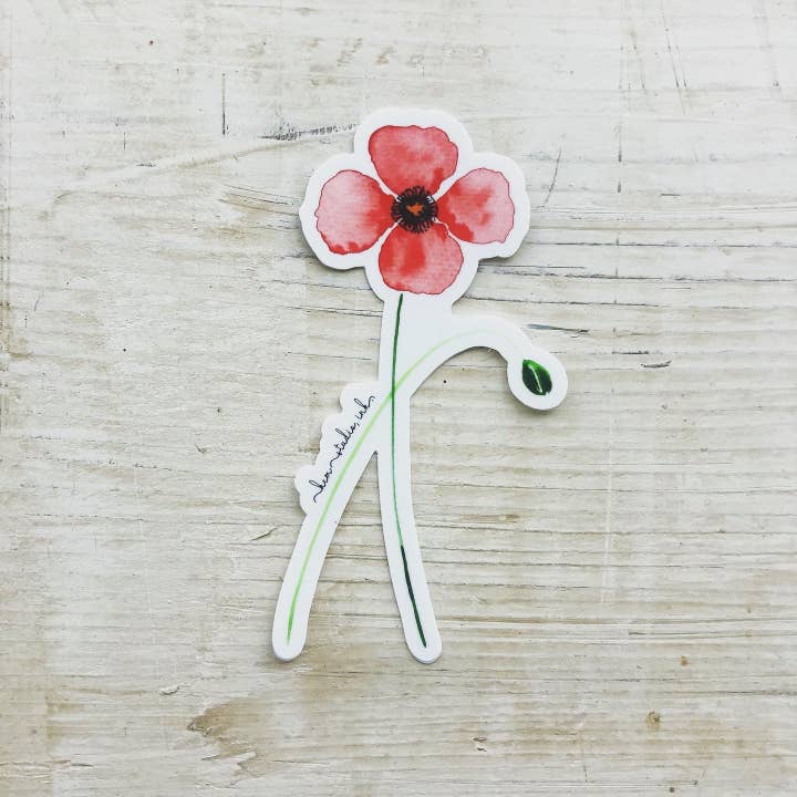 Poppy Sticker for wholesale by kcm studio, ink.