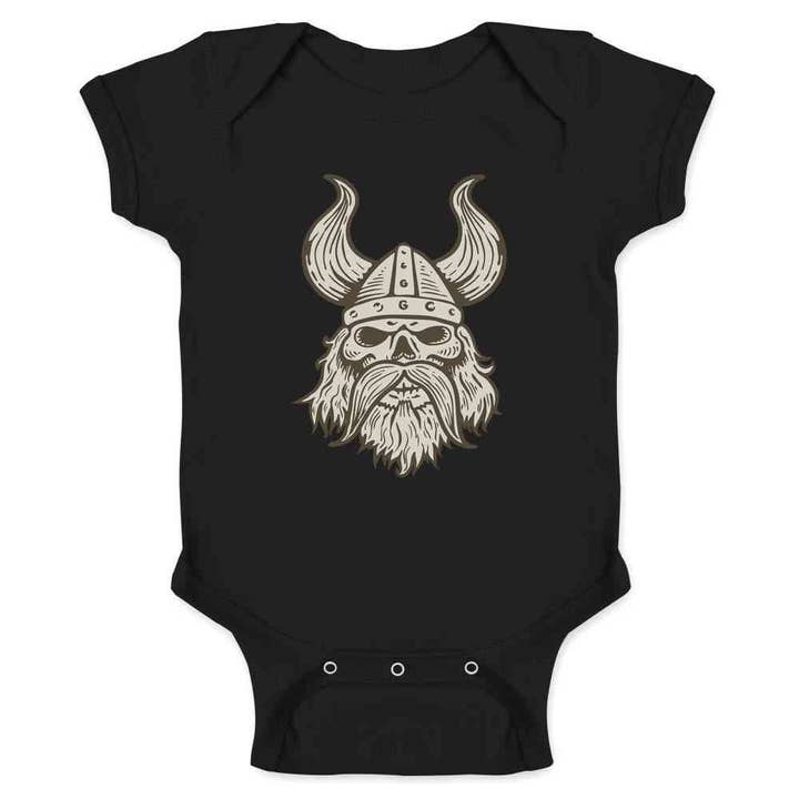 Viking Skull Helmet Babybodysuit för wholesale av Pop Threads