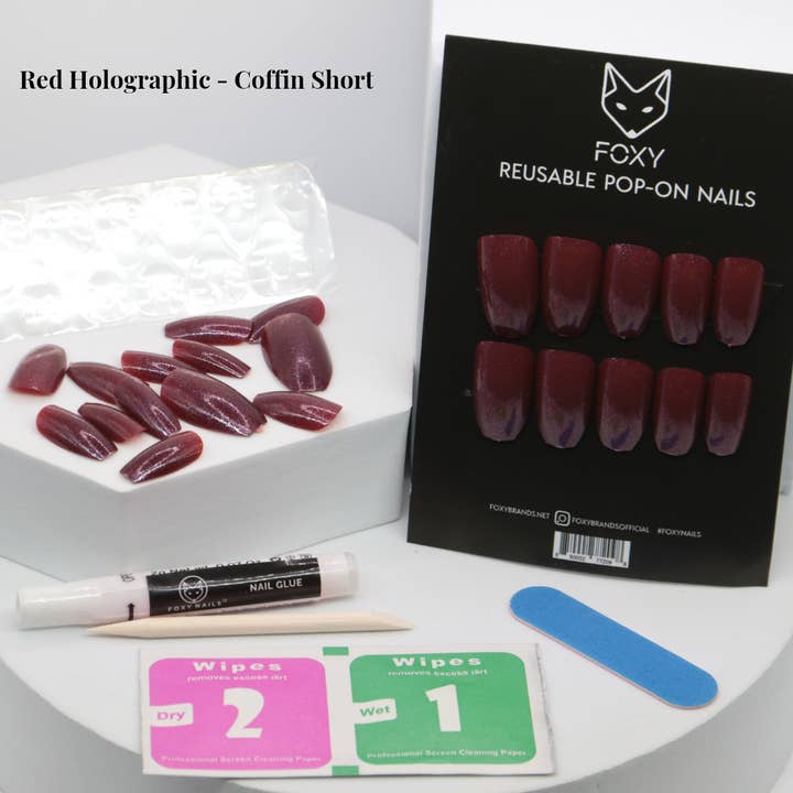 Red Holographic-Coffin for wholesale by Foxy Brands