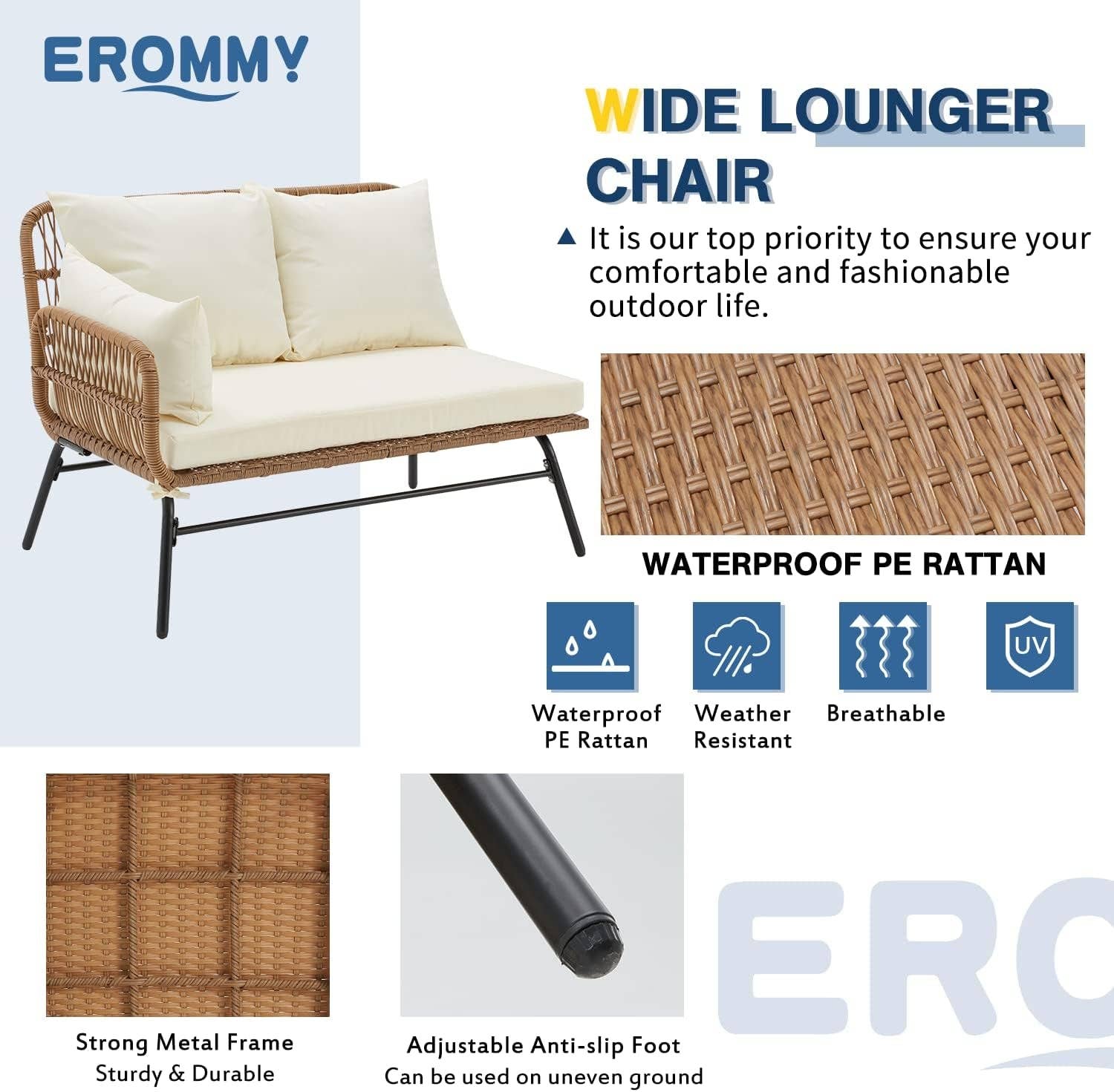 White L Shaped Patio Furniture Set with Thick Cushions for wholesale on Faire4