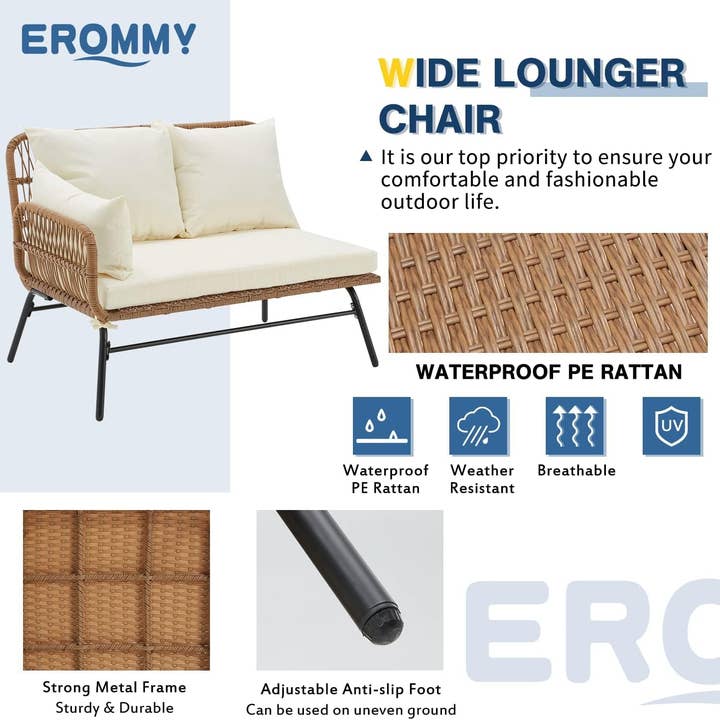 White L Shaped Patio Furniture Set with Thick Cushions for wholesale on Faire4