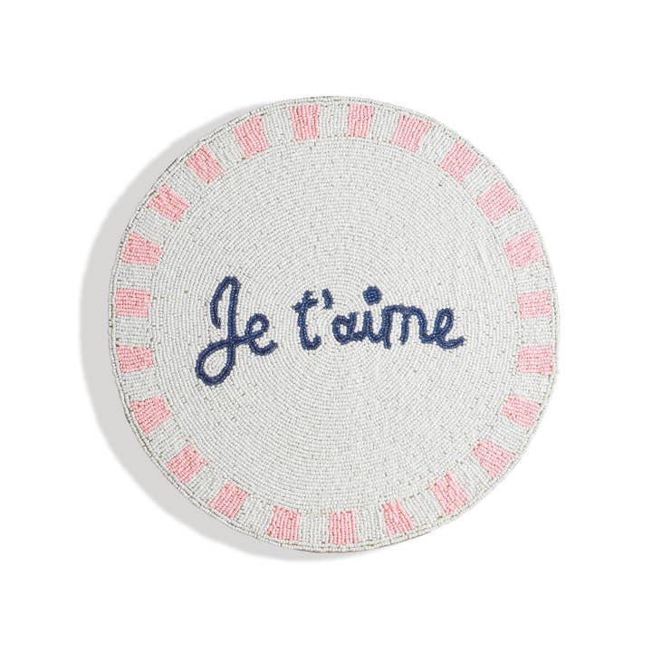 Je T'aime Scripted Beaded Set de Table pour la vente par Tiramisu