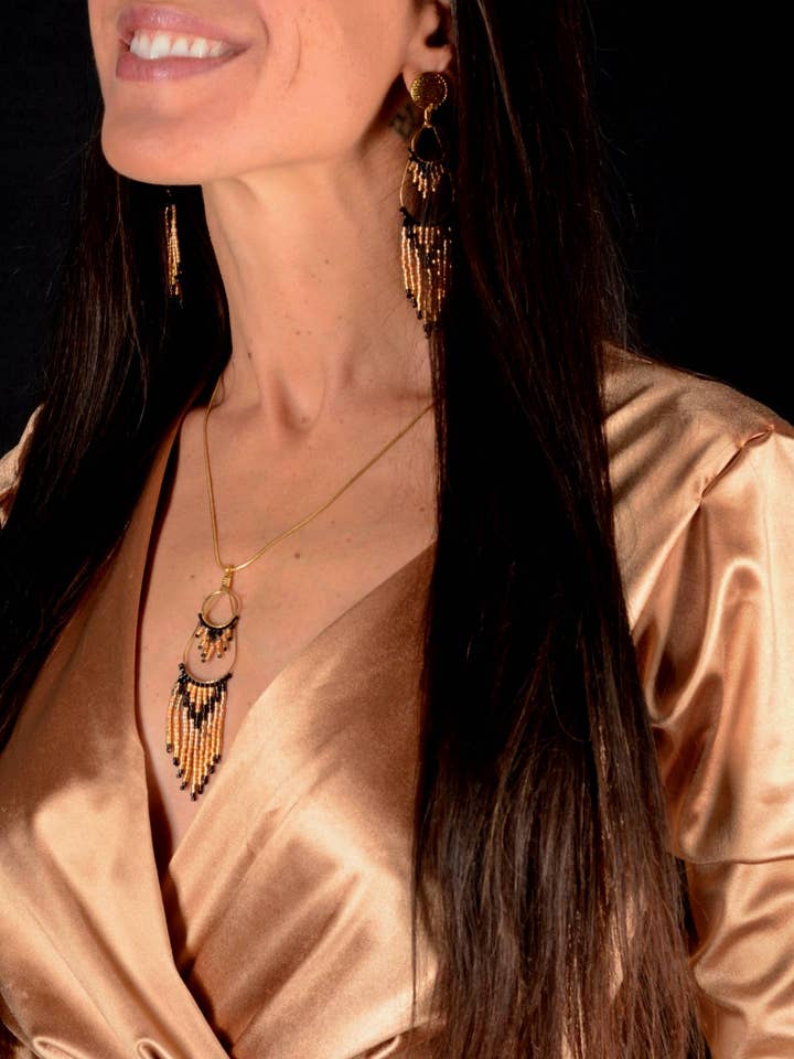 Galilya Cleo Eben Lang Halskæde - Mystisk talisman smykke for engroshandel hos Valdyria