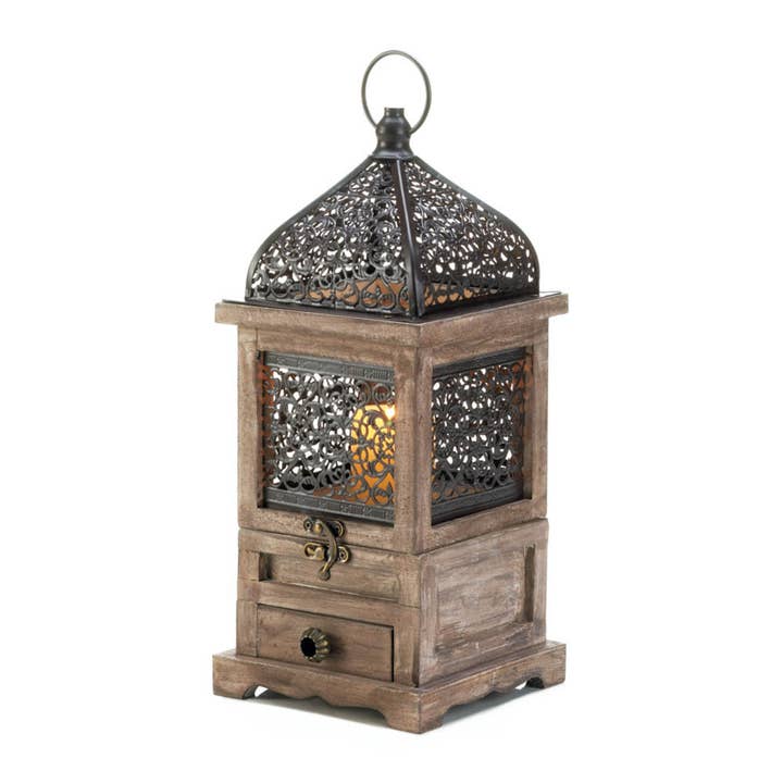 Zingz Home - Wholesale Lantern - Large Flip Top Wooden Lantern