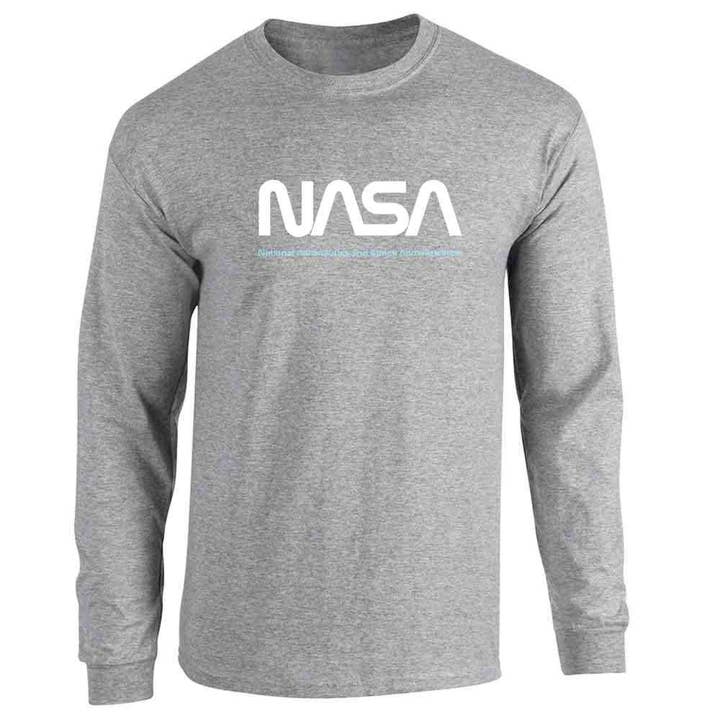 Pop Threads - Wholesale Screen printed t-shirt – unisex - NASA Approved Worm Logo Graphic Tees Long Sleeve2