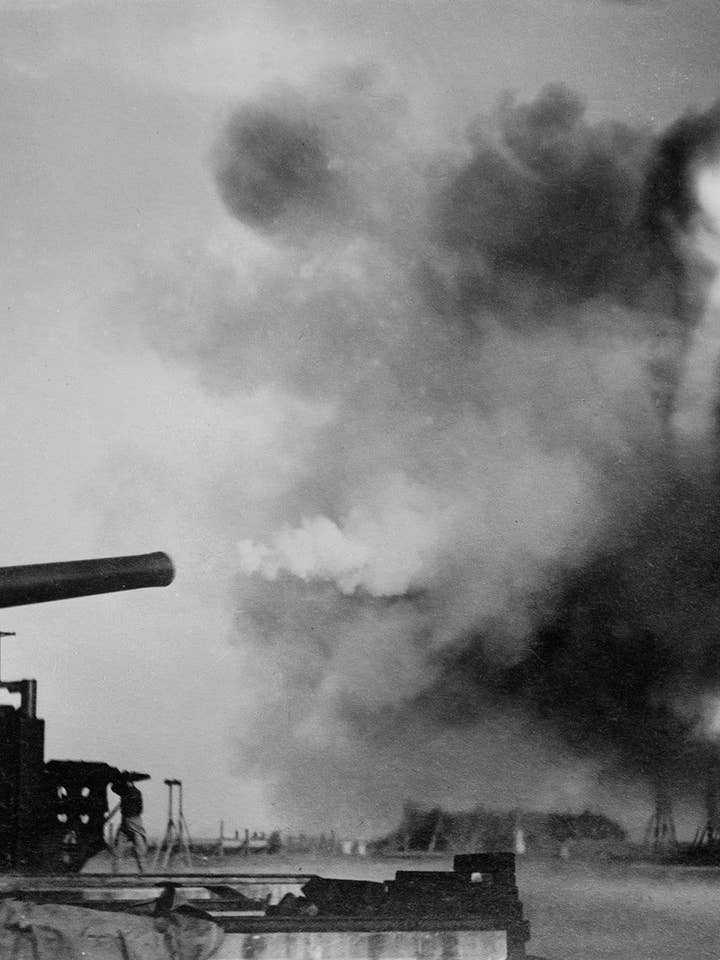 Coastal Defense Gun på en försvinnande Mount för wholesale av Print Collection