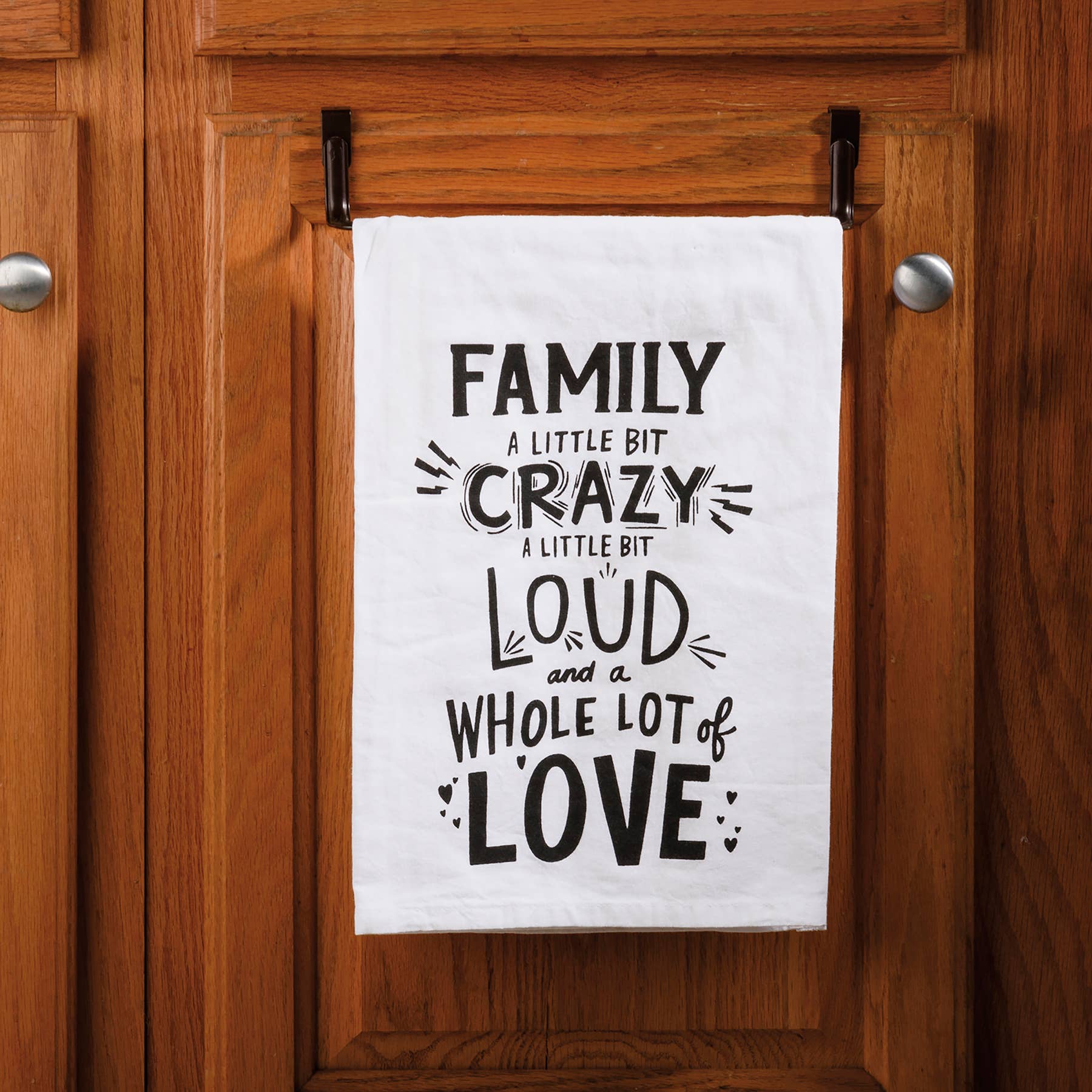Primitives by Kathy - Wholesale Tea Towel - Family Little Bit Crazy Lot Love Kitchen Towel1