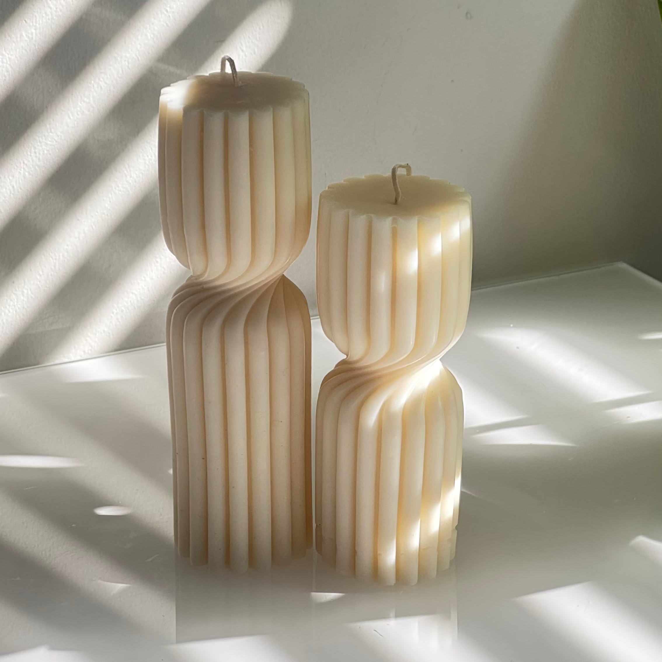 Homebody Living & Co. - Wholesale Pillar Candle - Twist & Flute Sculptural Pillar Candle 1