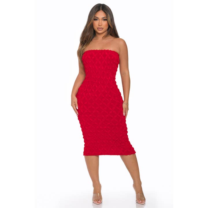 D13466 Gestreiftes Midi-Tubenkleid in Einheitsgröße für den Großhandel von Uptown Apparel