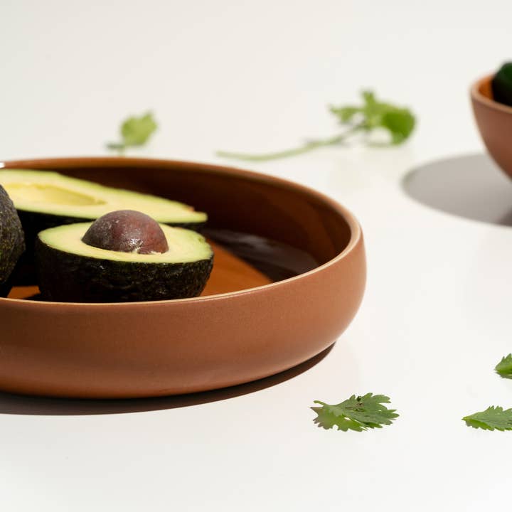 GHARYAN Stoneware & Olive Wood Tableware | Ships from USA - Wholesale Salad Plate - Handmade Stoneware Pasta/Salad Plate | Edan 7.9"4