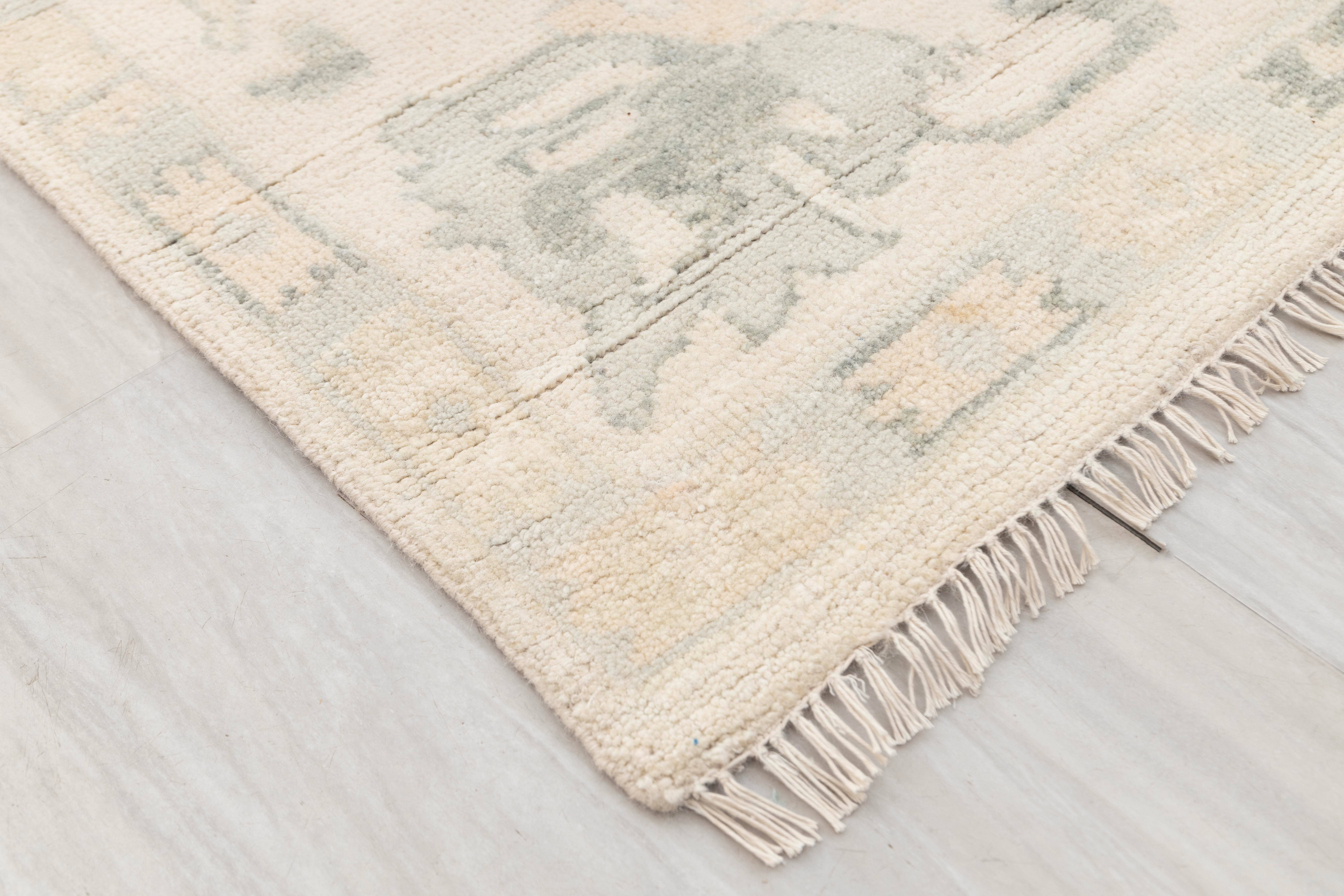 Aesthetic Homes LLC – Tapete por atacado – Tapete de Lã Oushak Creme Marfim, Feito à Mão – JC-61257