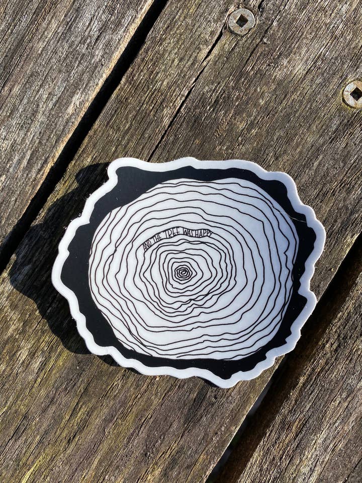 Autocollant « The Giving Tree », « And The Tree Was Happy », cadeau pour Bo pour la vente par Carolina Pine Prints