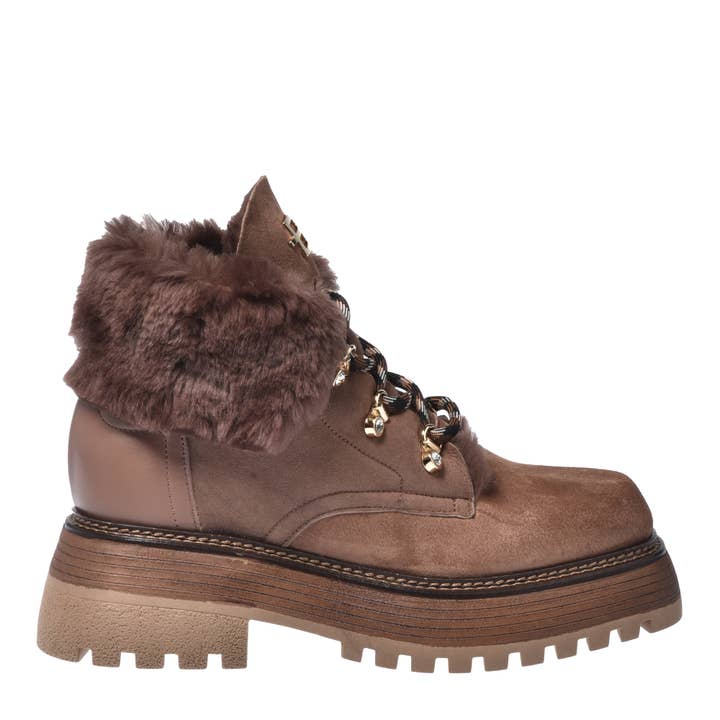 Ankle Boot S.Suede & Shear. Taupe per la vendita all'ingrosso da parte di Baldinini