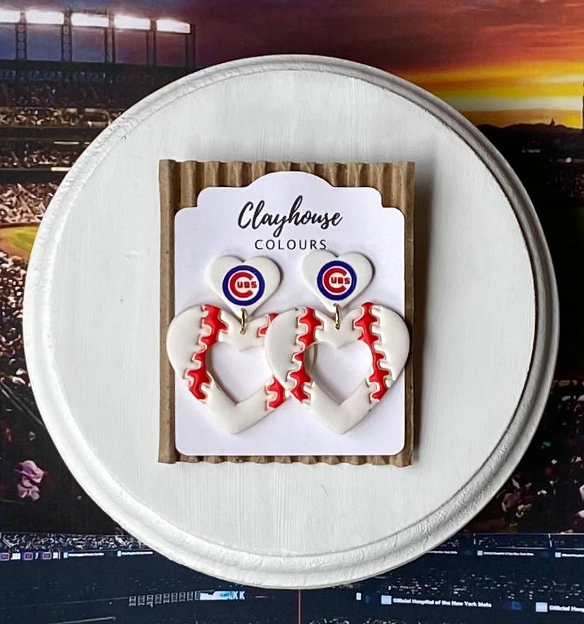 Clayhouse Colours - Wholesale Dangle Earrings - Cubs Baseball Earrings 1