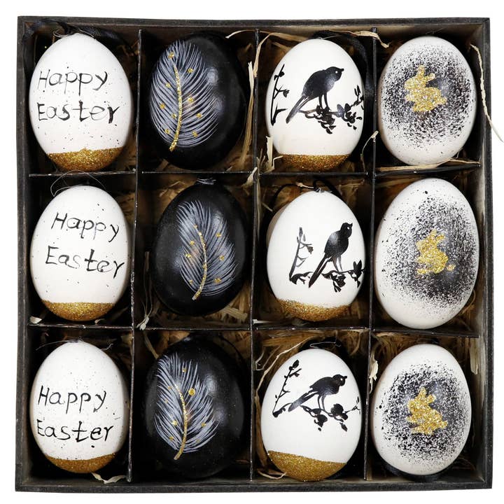 Juego de 12 huevos reales para exhibición de Pascua para venta al por mayor de HOFF-INTERIEUR