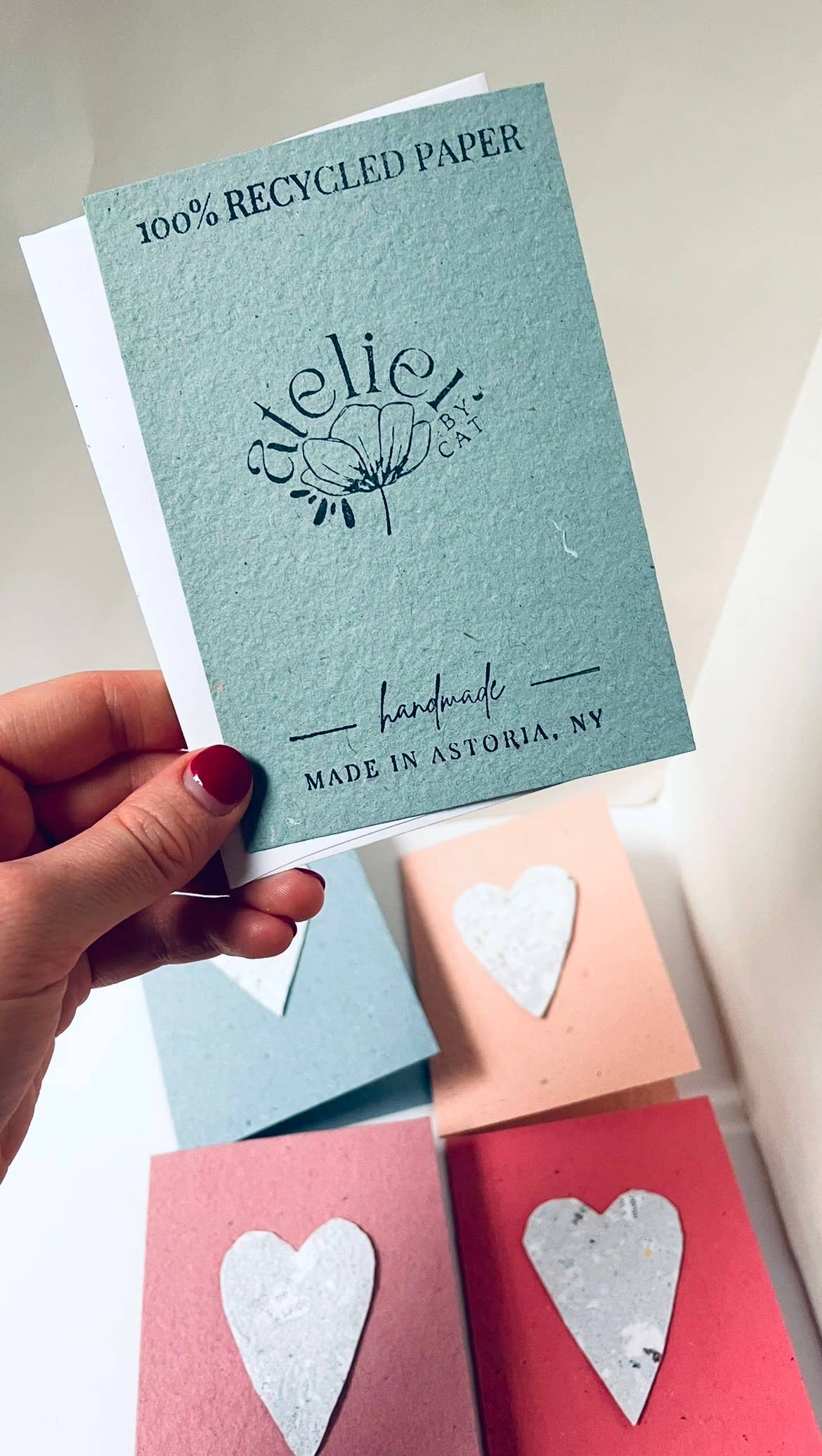 Atelier By Cat – Großhandel Liebeskarte – Mini-Magazin Herz Handgemachte Karten, Umweltfreundliche Papierkarten4