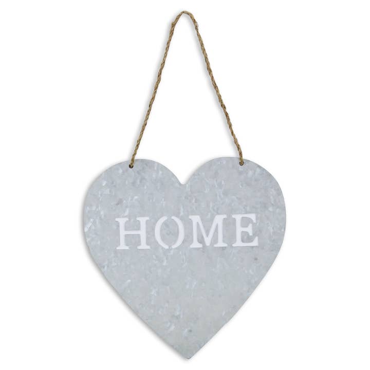 Luca Metal Heart Shaped "Home" Sign for wholesale by Cheungs Home Decor