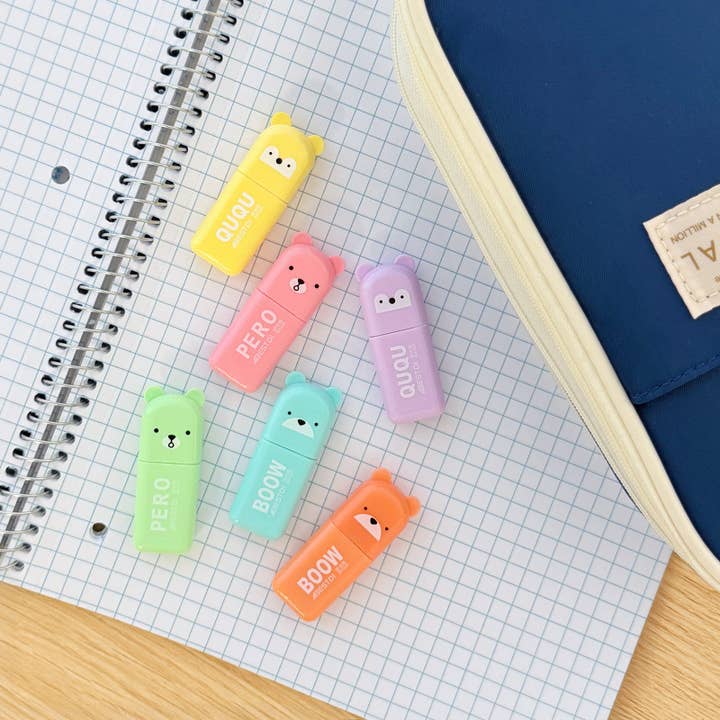 Wrapables.com - Wholesale Highlighter - Wrapables Cute and Colorful Highlighters, Marker Pens, Stationery Supplies (Set of 6), Bears5