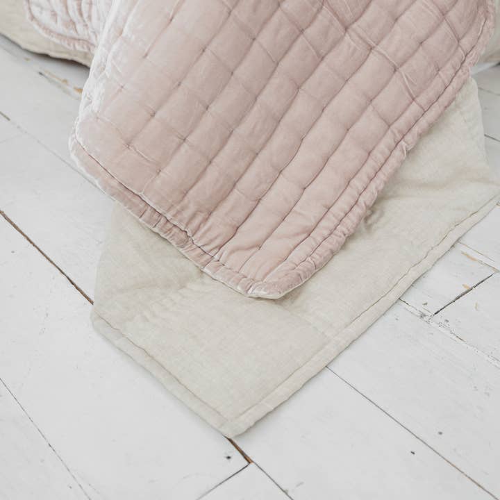 Tempt Pale Pink Silk Velvet Throw for wholesale on Faire2