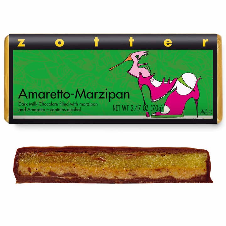 Zotter Chocolates - Wholesale Chocolate Bar - Amaretto Marzipan (Hand-scooped Chocolate)