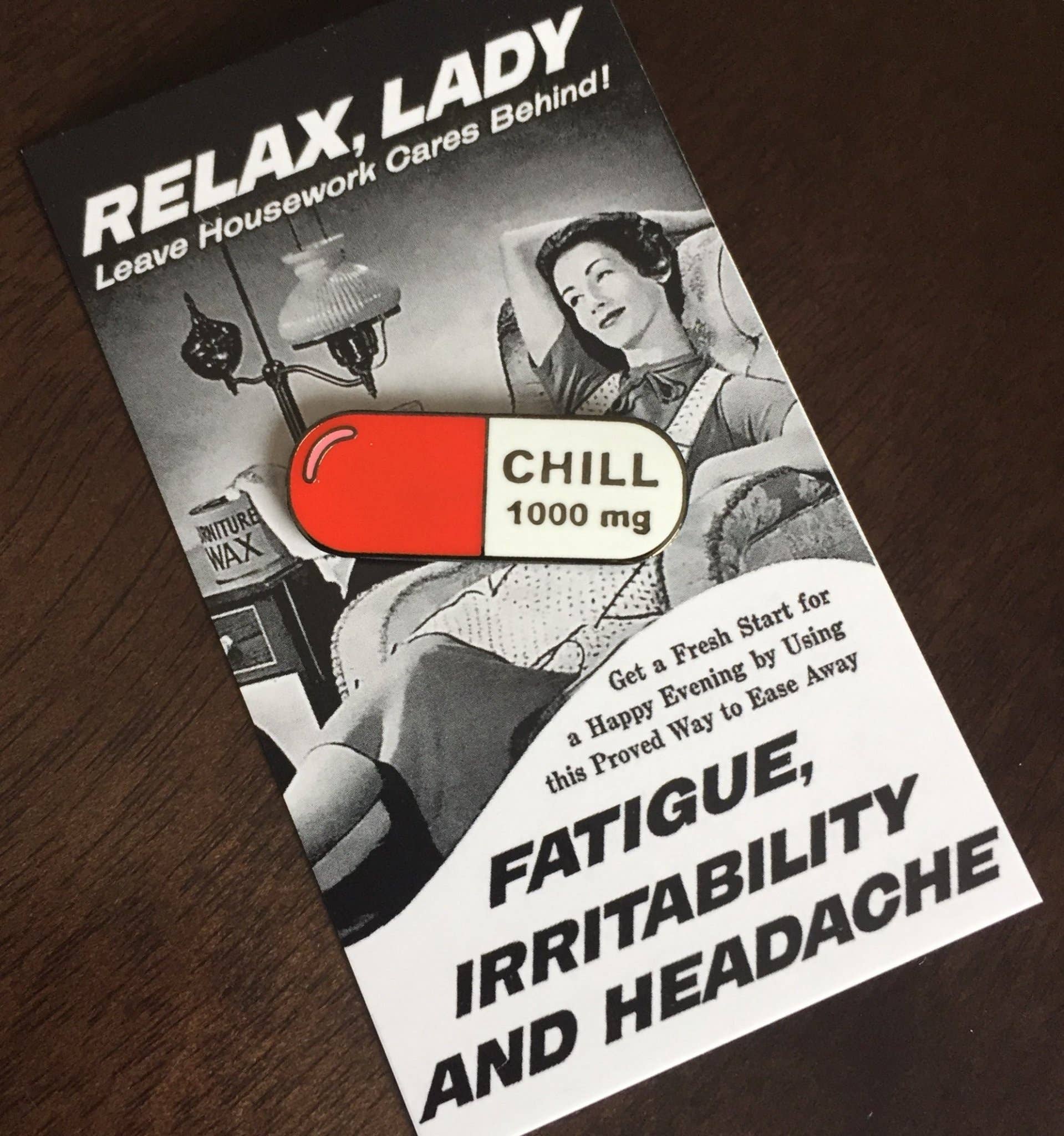 Rad Girl Creations - Wholesale Lapel Pin/Button - 1000 mg of Chill Pin2