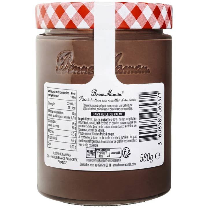 Amuse Bouche - Wholesale Nut Butter - Bonne maman Hazelnut & cocoa spread 580g1