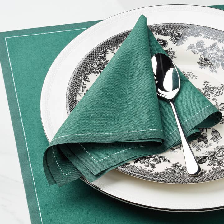 English Green Cotton Dinner Napkins 12 Units for wholesale by MY DRAP