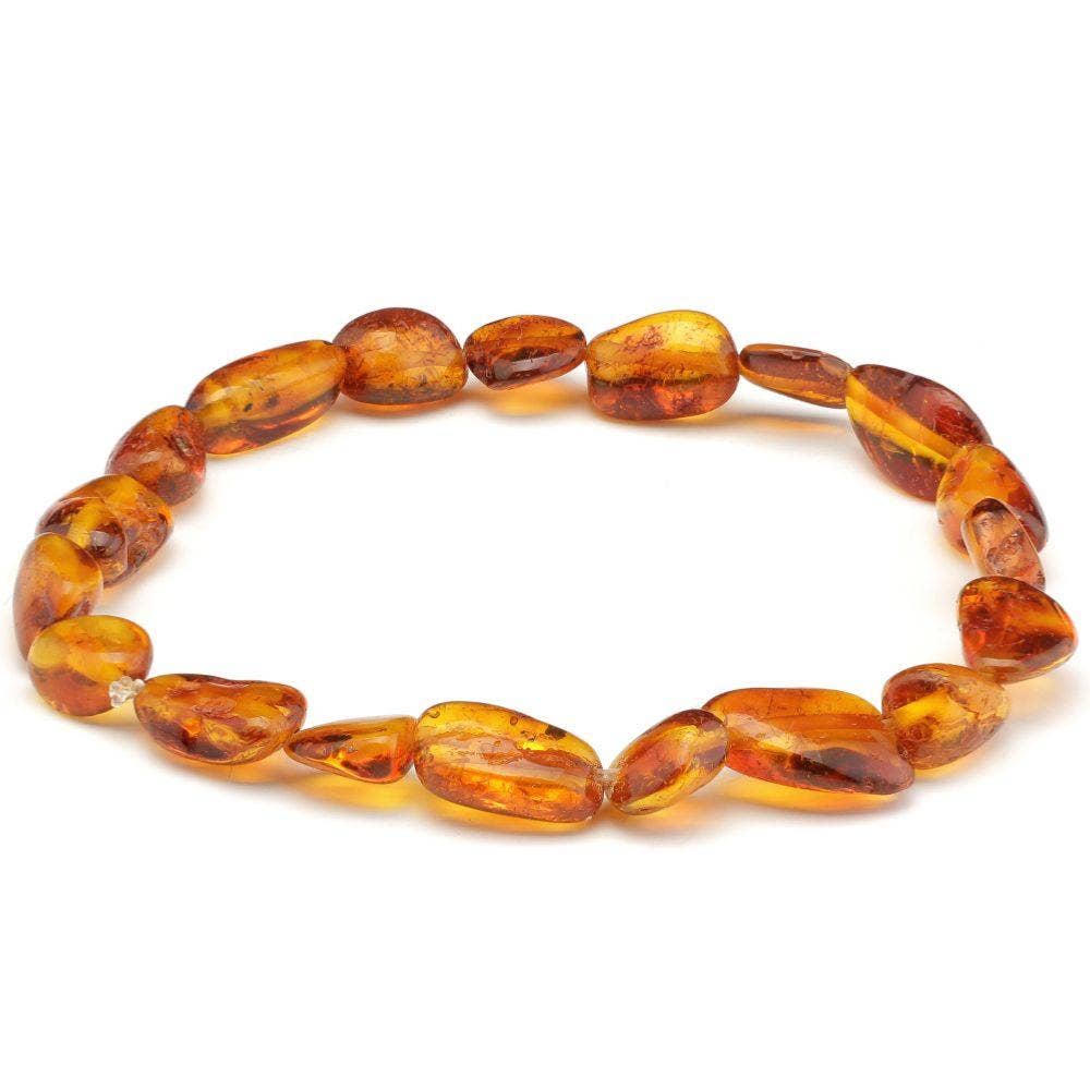 La Boîte à Cailloux - Vendita all'ingrosso Bracciale con perline - Bracciale ambra cognac Lituania A (pietre levigate)0