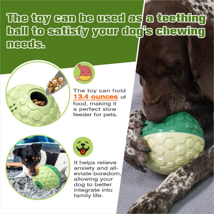 Green KADTC DOG WOBBLE GIGGLE TREAT BALL for wholesale on Faire5