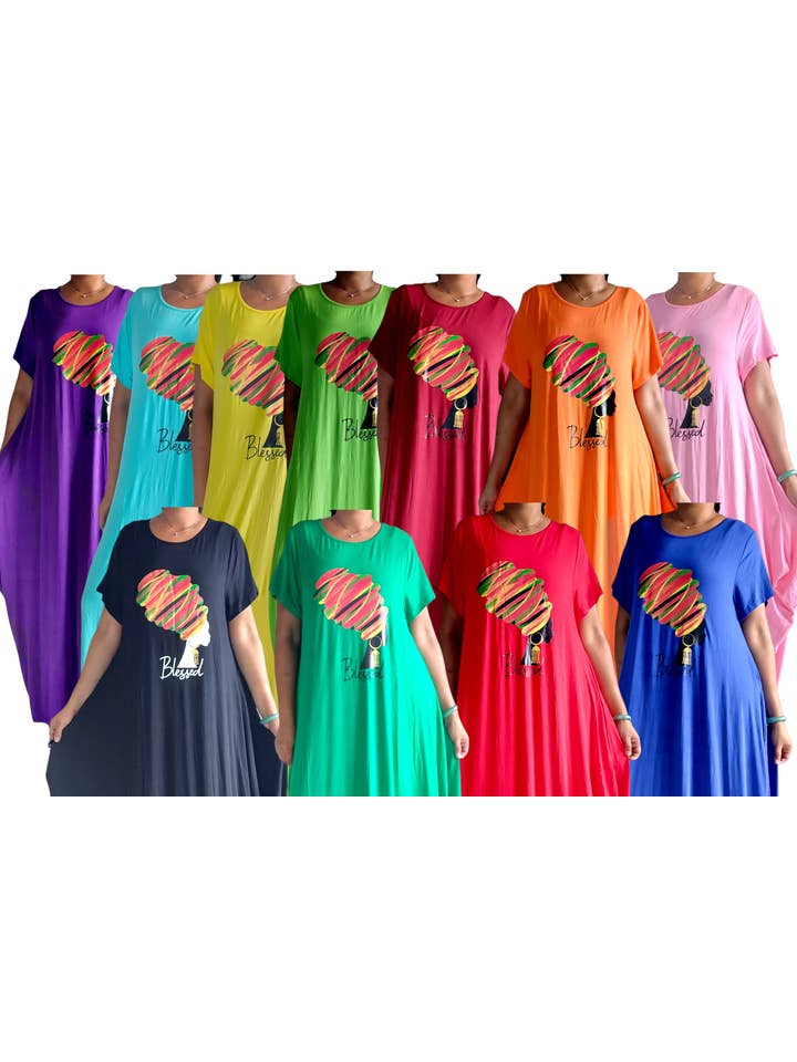 India Batik – Großhandel Kleid – Damen – Blessed Afro Bubble Jerseykleid, kurzärmlig, 2022SS12