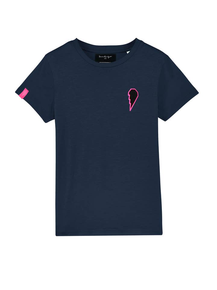 T-shirt Ego per bambini Sheart - Blu marino e rosa per la vendita all'ingrosso da parte di Serendipity Paris