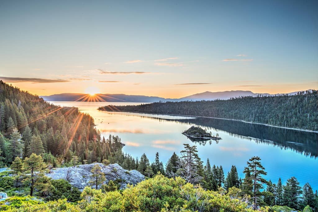 Gotham Gifts - Wholesale Poster - Lake Tahoe Emerald Bay Sunrise Photo Art Print Poster 12x180