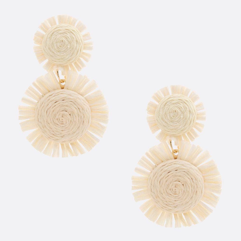 anbfashion - Vendita all'ingrosso Orecchini pendenti - Orecchino pendente in finta paglia AME3464COB1