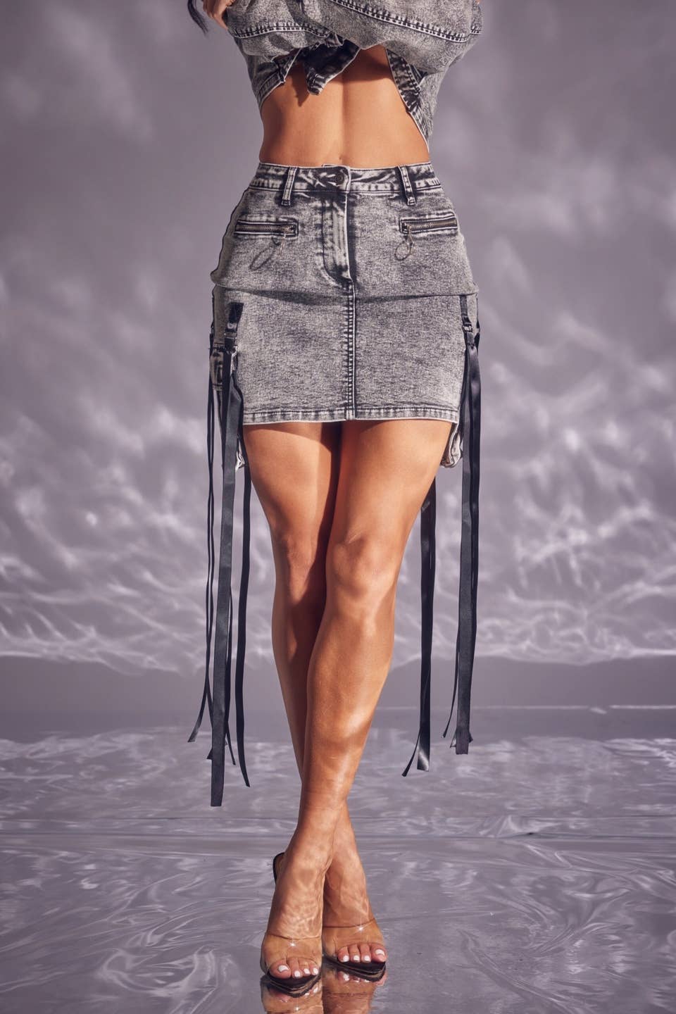 WFFS - Wholesale Skirt - Women's - Cargo Denim Mini Skirt8